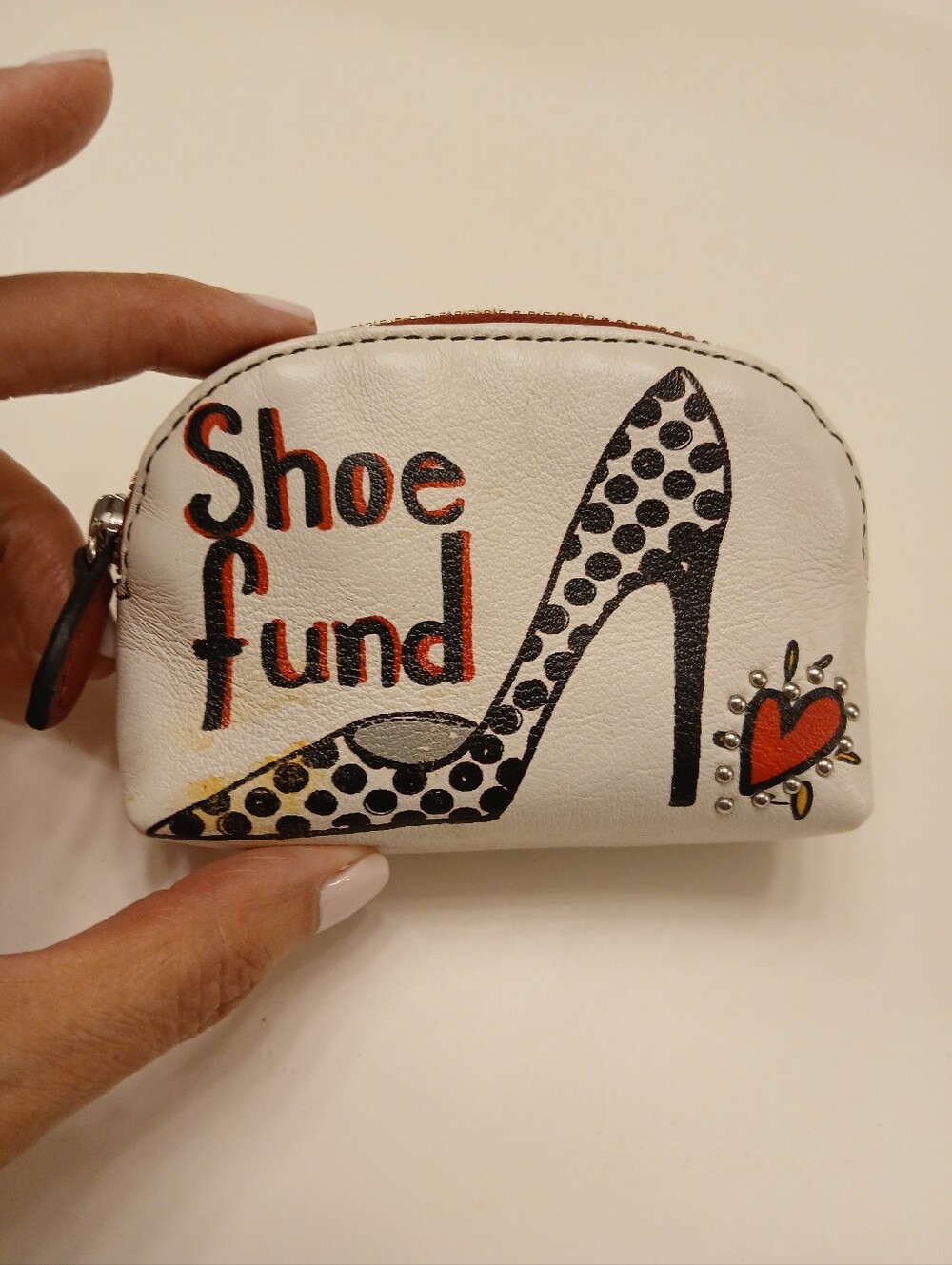 Brighton Shoe Fund Coin Purse - White/Red